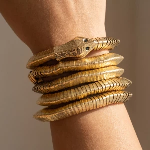 Snake Head Coil Wrap Bracelet
