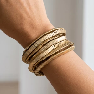 Multi Row Ribbed Coil Wrap Bracelet