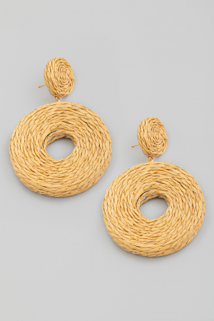 Woven Post Circle Dangle Earrings