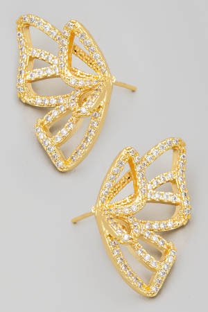Pave Butterfly Wing Stud Earrings