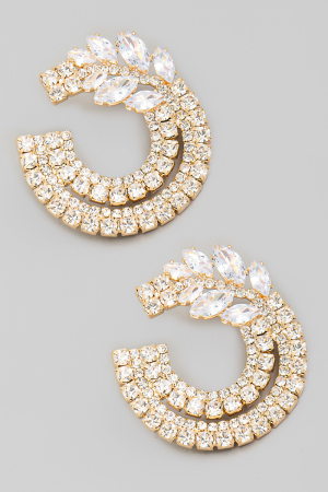 Round Pave Rhinestone Earrings