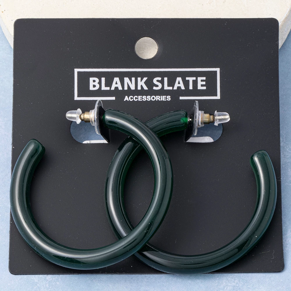 Translucent Tube Open Hoop Earrings