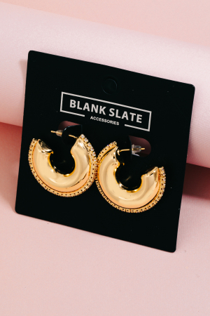 Gold Dipped Wide Round Hoop Earrings