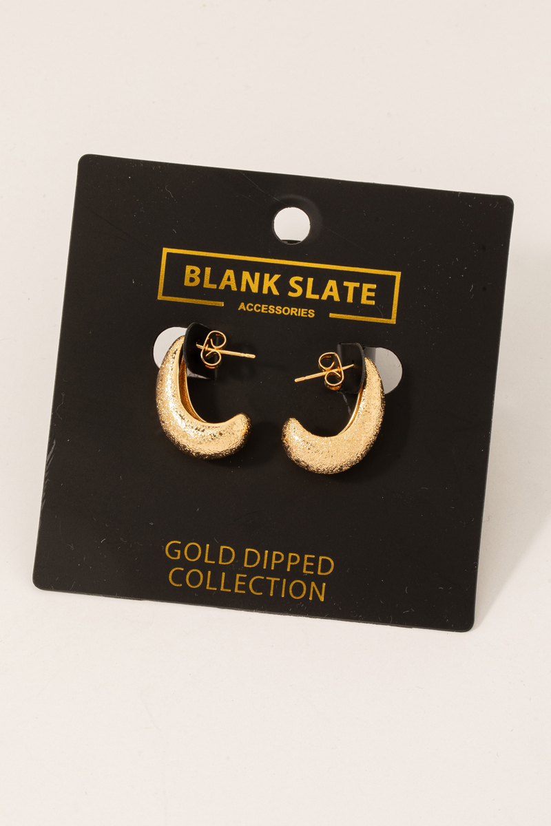 Gold Dipped Half Hoop Earrings