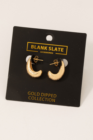 Gold Dipped Half Hoop Earrings