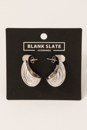 Gold Dipped Half Oval Drop Earrings