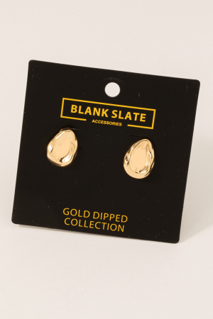 Gold Dipped Oval Post Earrings