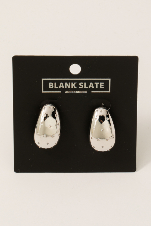 Gold Dipped Studded Teardrop Earrings