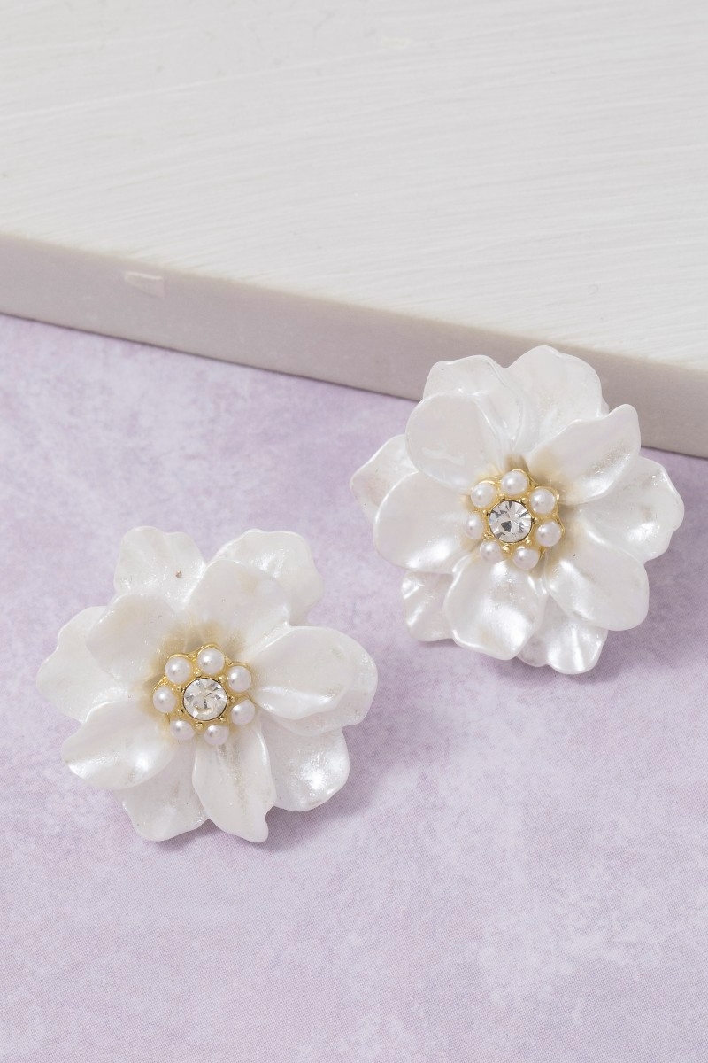 Intricate Acrylic Flower Stud Earrings