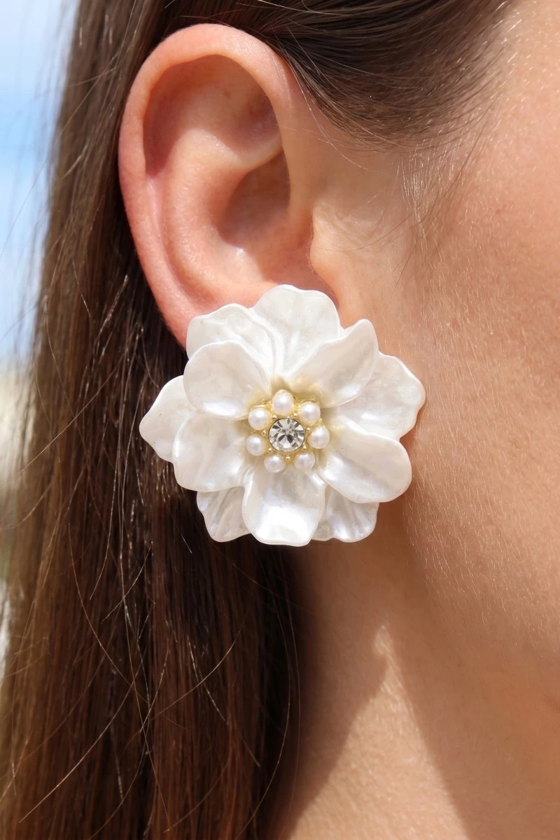 Intricate Acrylic Flower Stud Earrings