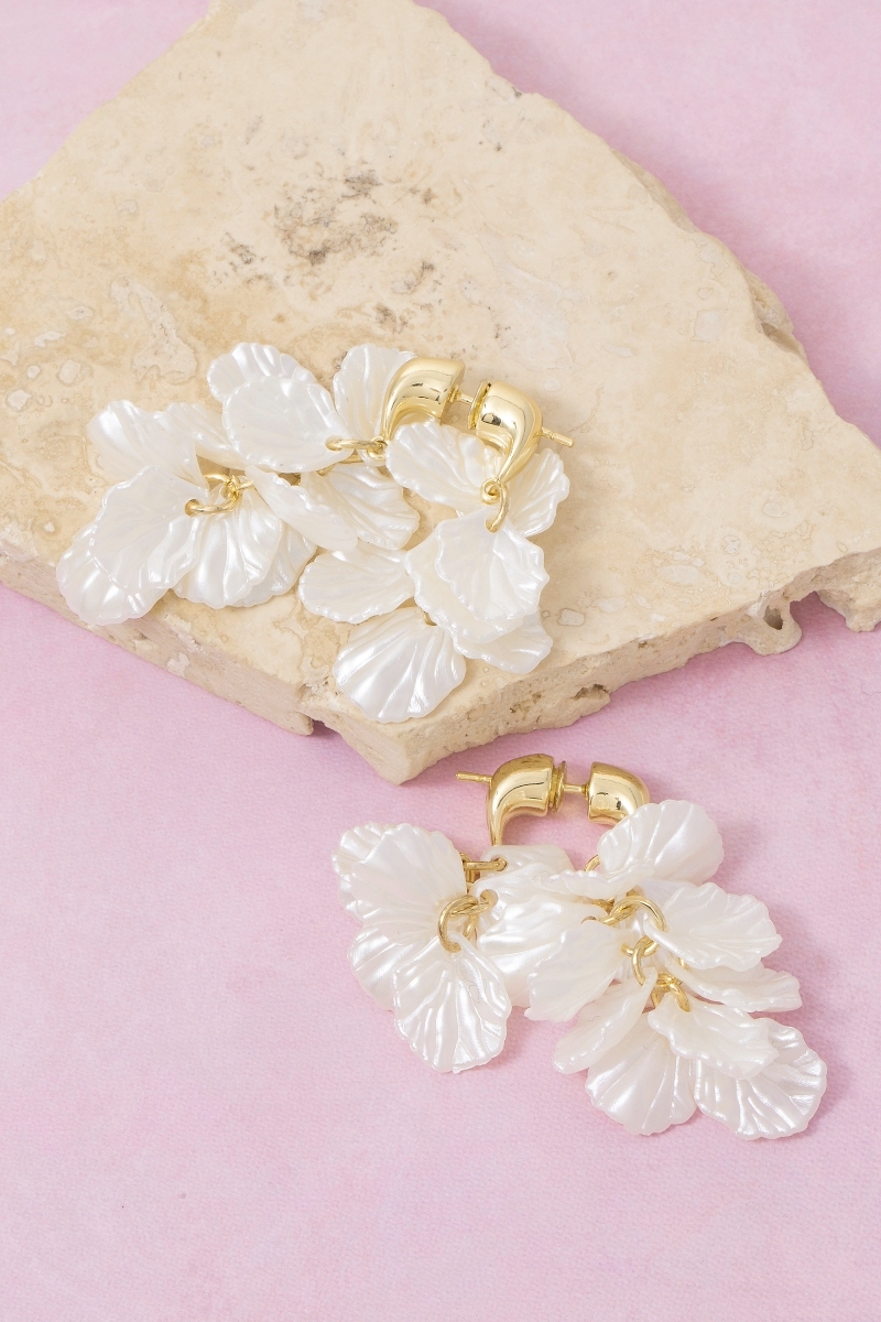 Acrylic Petal Cluster Double Side Dangle Earrings