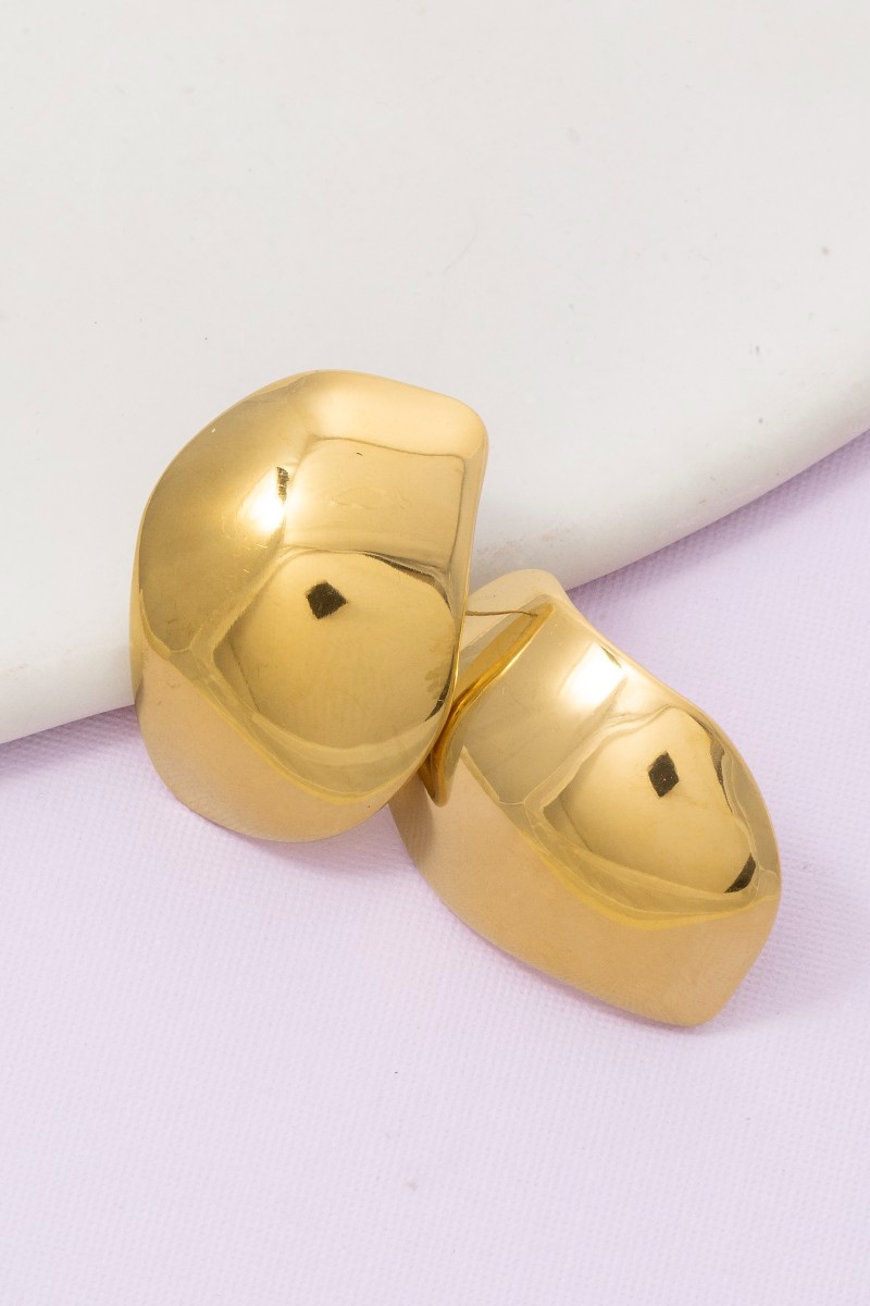 Gold Dipped Chunky Nugget Stud Earrings