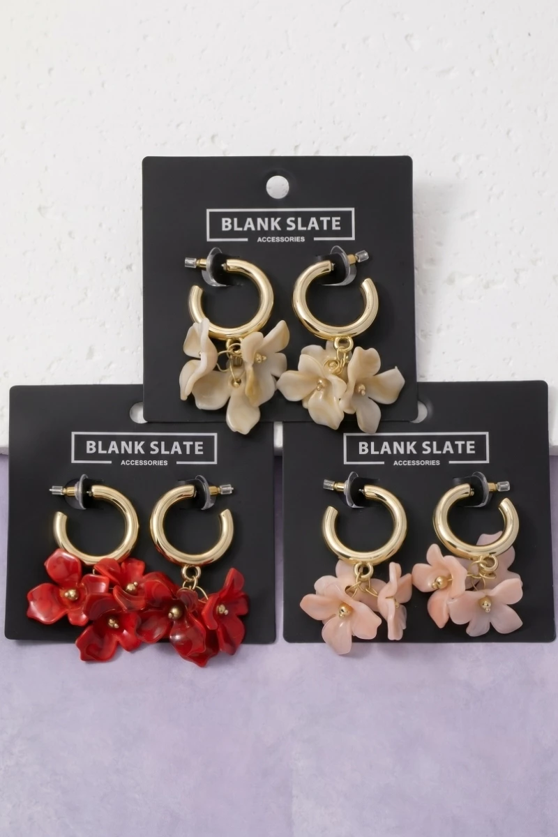 Acrylic Flower Cluster Drop Earrings