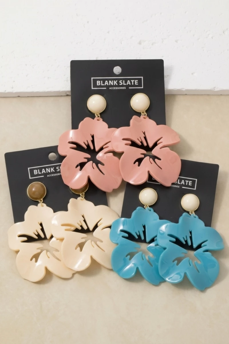 Acrylic Flower Cutout Drop Earrings