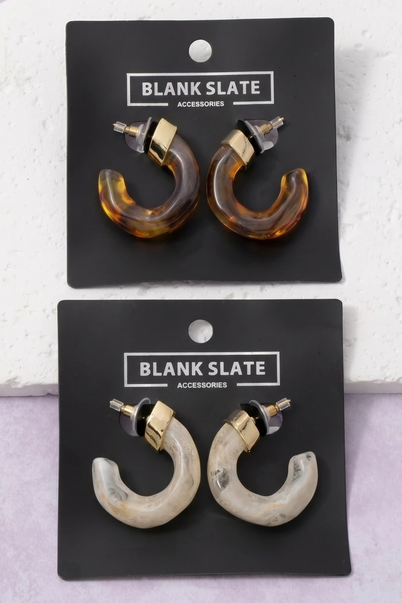 Small Resin Hoop Earrings