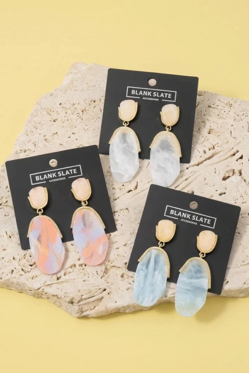 Marble Texture Teardrop Earrings