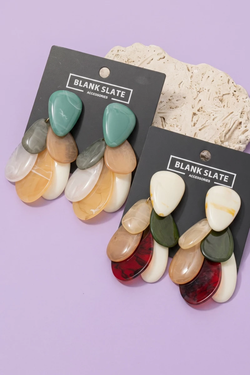 Tiered Teardrop Cluster Statement Earrings