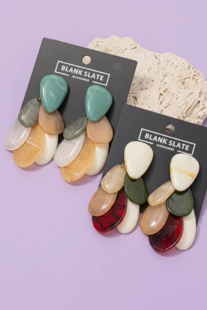 Tiered Teardrop Cluster Statement Earrings