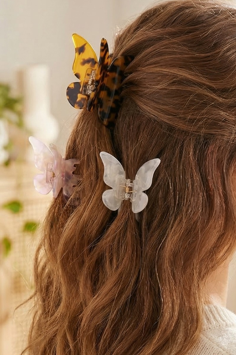 Three Piece Butterfly Hair Claw Set
