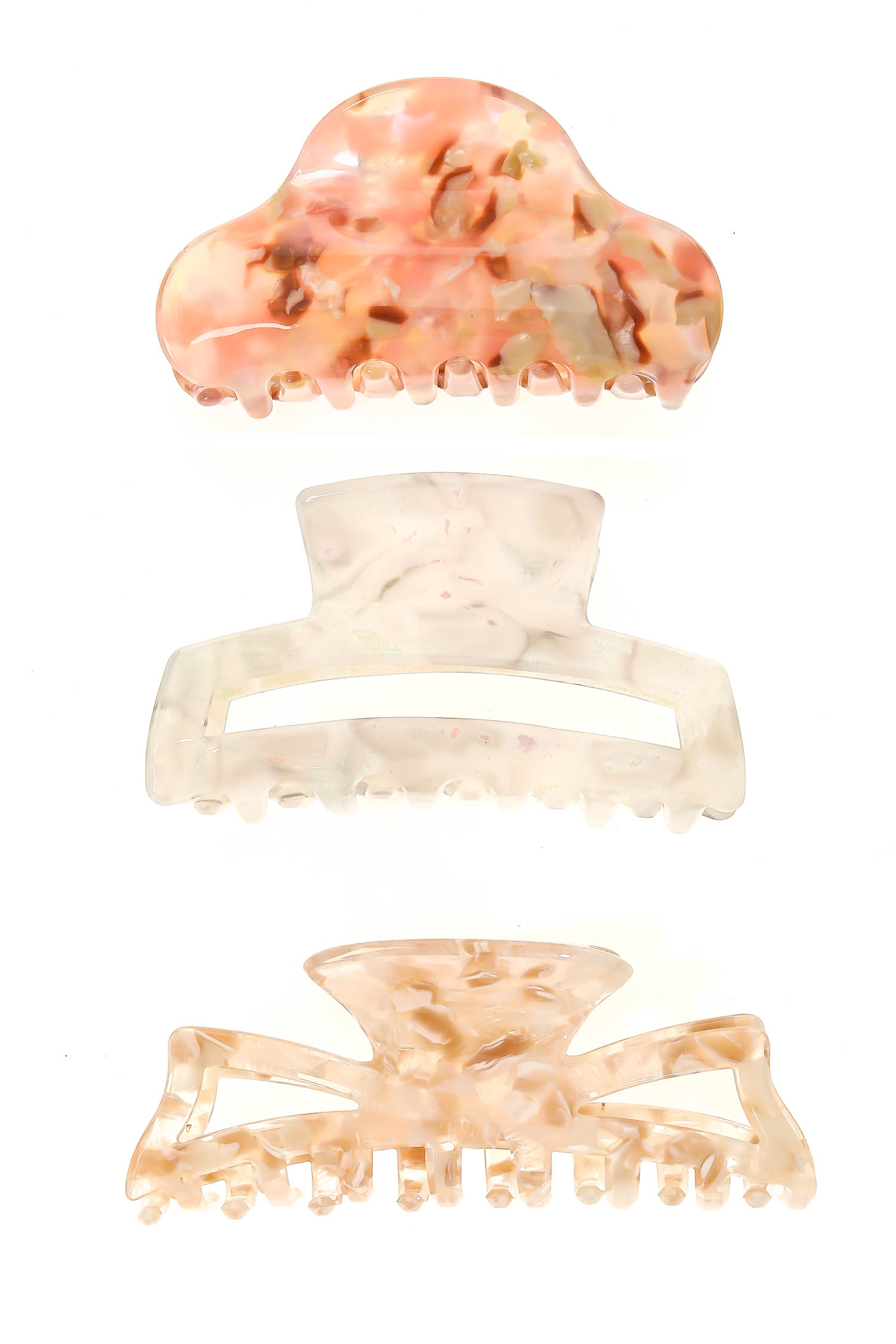 3Pc Mixed Acetate Hair Claws Set