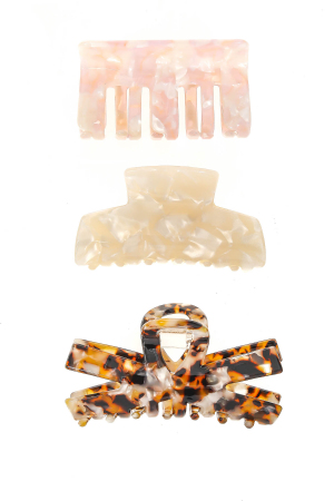 Acetate Bow Hair Claw Set