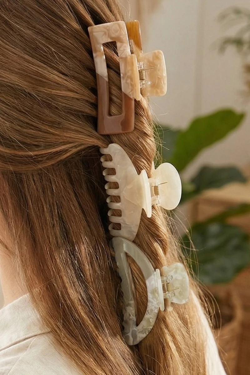 Acetate Three Piece Hair Claw Set