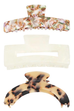 3 Piece Mixed Acetate Hair Claws