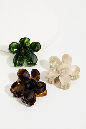 Three Piece Flower Hair Claw Set