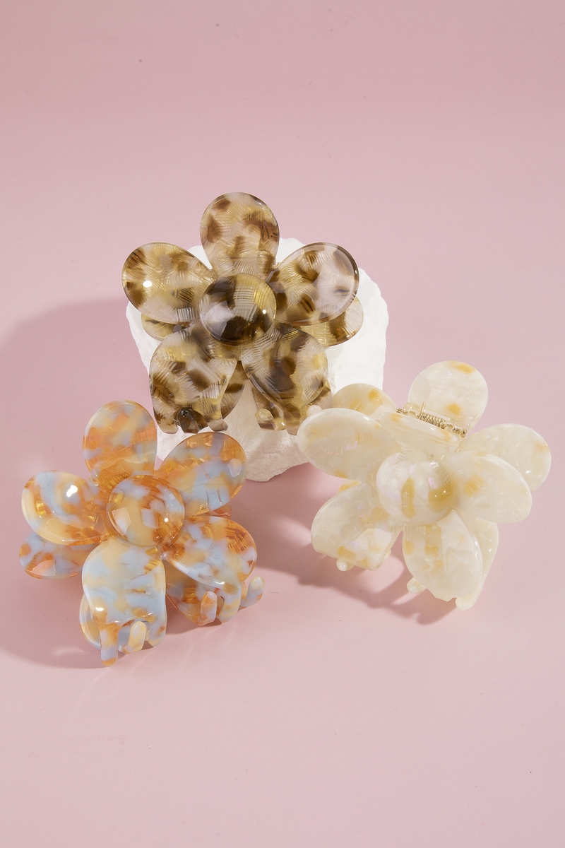 Acetate Flower Hair Claw Clips