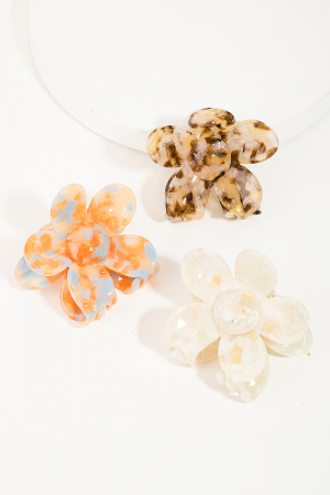 Acetate Flower Hair Clip Set