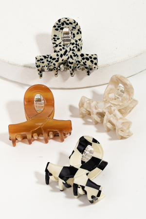 Assorted Four Piece Jaw Hair Clip Set