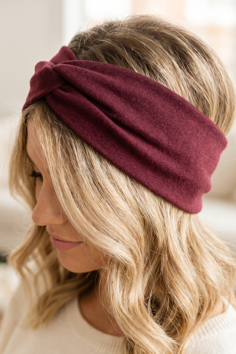 Twisted Knot Wide Fabric Hair Headband