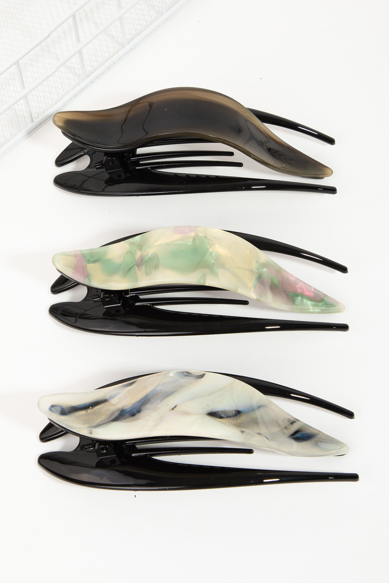 Three Piece Wavy Jaw Hair Clip Set