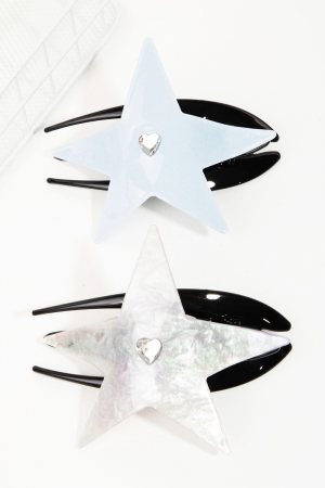 Two Piece Acetate Star Hair Clip Set