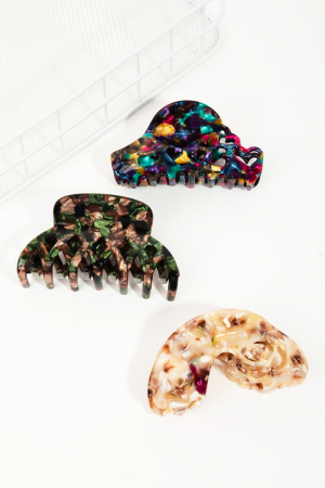 Three Piece Assorted Hair Clip Set