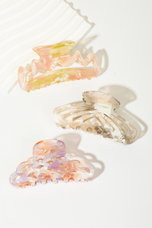 Three Piece Acetate Hair Clip Set