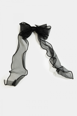Sheer Long Tail Ribbon Bow Hair Clip