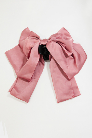 Large Satin Fabric Ribbon Bow Tie Hair Claw