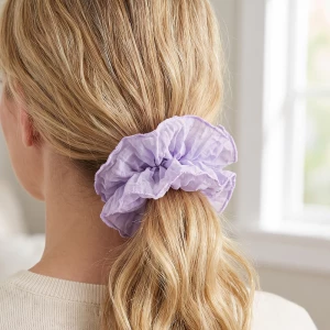 Two Piece Ruffled Crinkle Chiffon Scrunchie Set