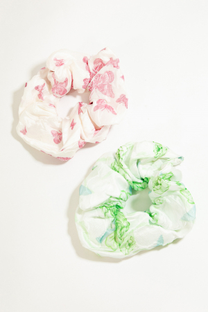 Two Piece Butterfly Print Scrunchie Set