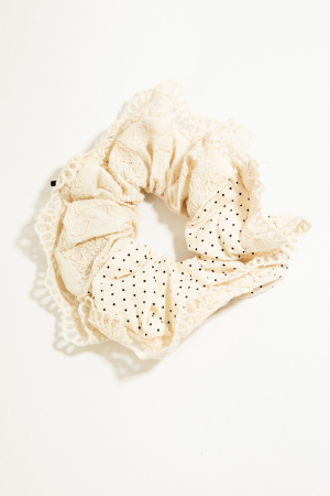 Floral Dotted Scrunchie