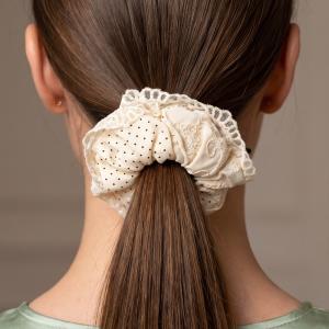 Floral Dotted Scrunchie