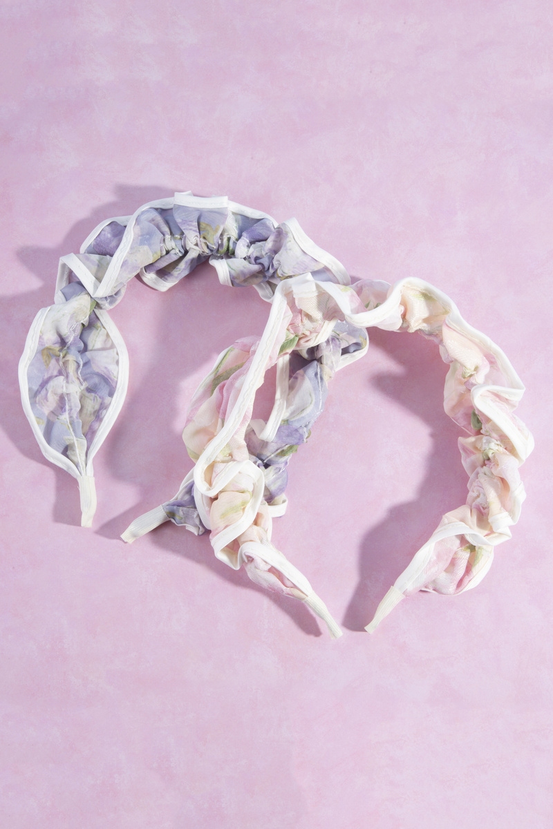 Floral Print Ruffle Wide Headband