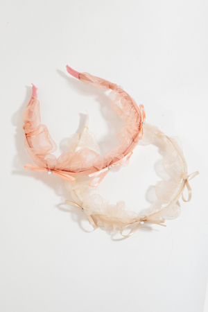 Sheer Ribbon Bow Headband Set