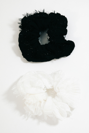 Fuzzy Two Piece Scrunchie Set