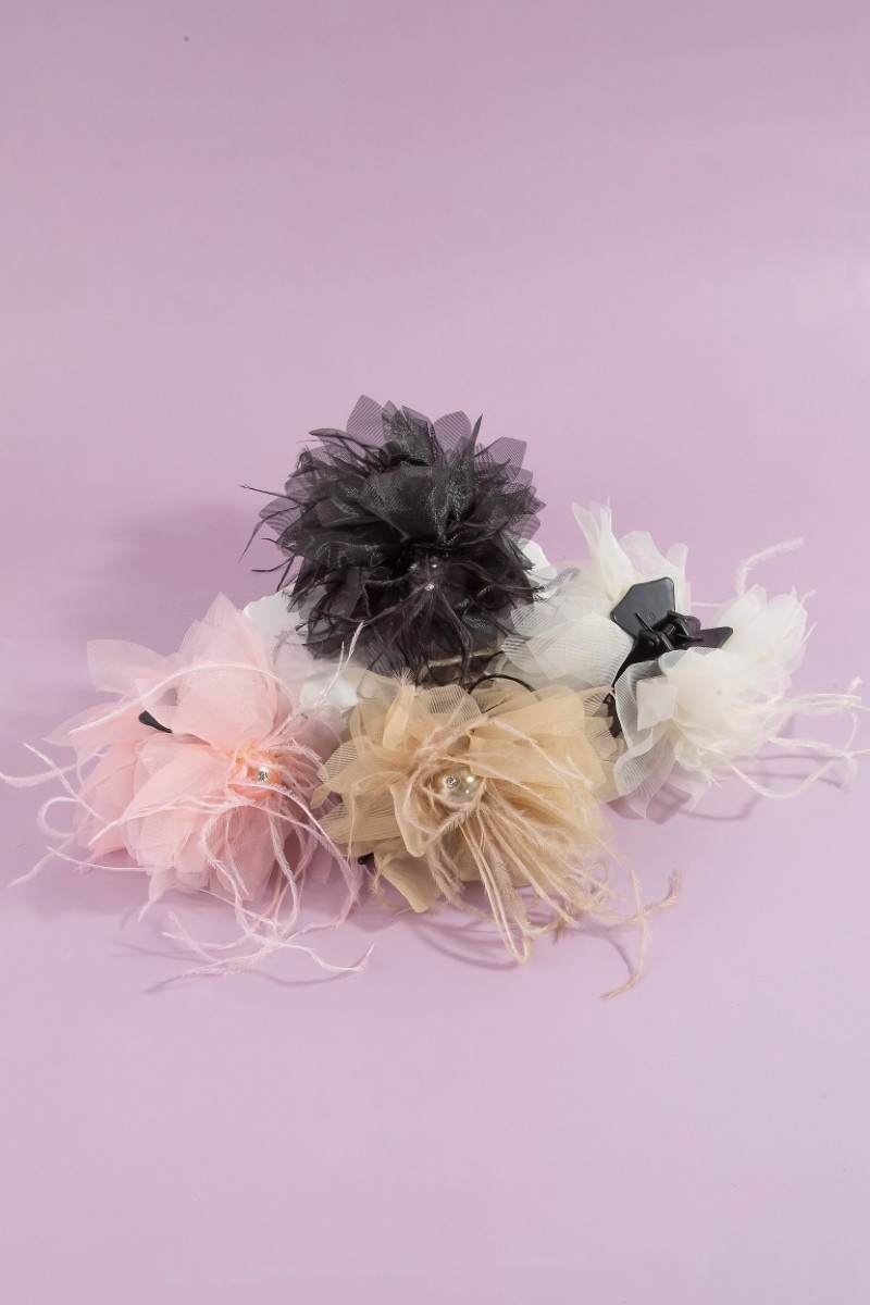 Feather And Ruffles Hair Claw