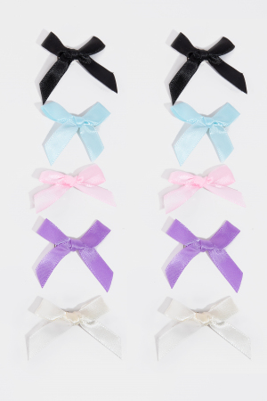 5Pc Multi Color Mini Ribbon Bow Hair Clips