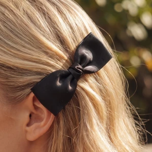 Three Piece Satin Ribbon Bow Hair Clip Set