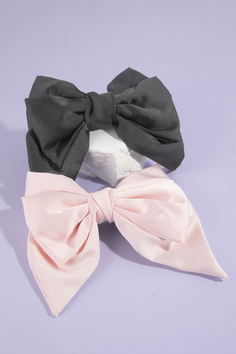 2 Piece Satin Bow Hair Clip Barrette Set