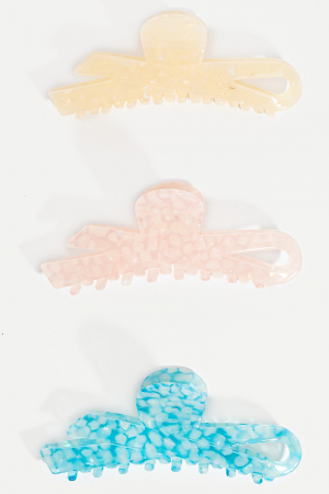 Three Piece Bow Hair Claw